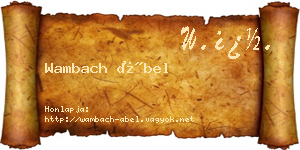 Wambach Ábel névjegykártya